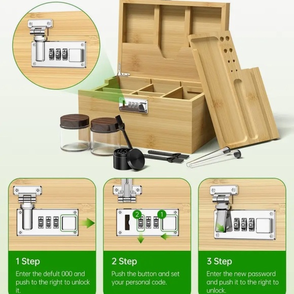Large 10” lockbox Stash-box w Accessories - Picture 3 of 4